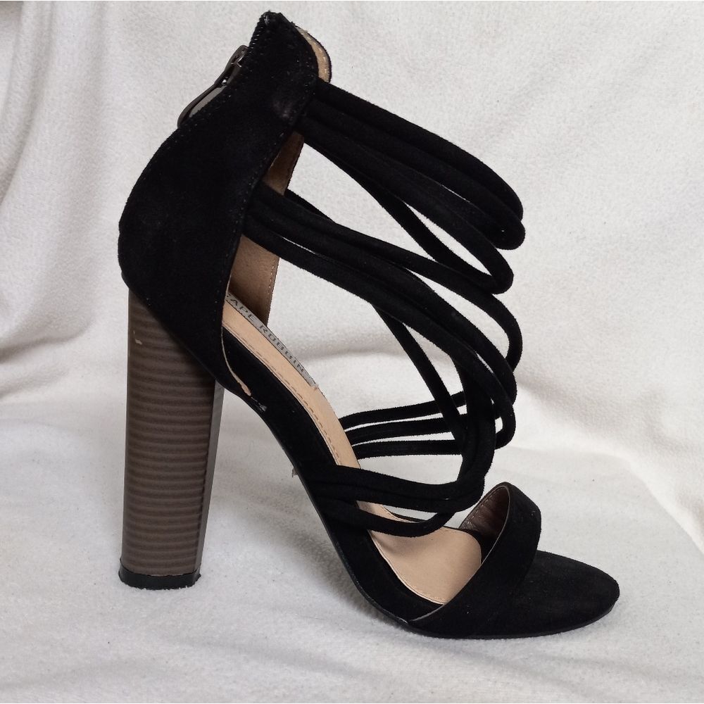Robin Cape Shoes Cape Robin Faux Suede Strappy Chunky Heel Sandal